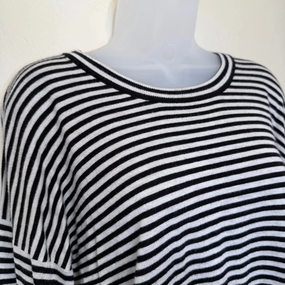 Splendid | Striped Boxy Crop Top Stretchy Lightweight Sweater - Picture 5 of 12